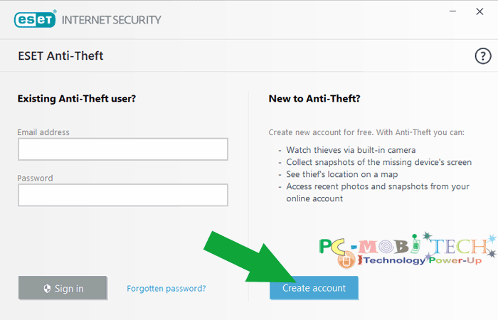 Eset Internet Security Anti-theft activation--Create-Account 2