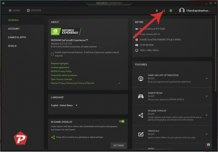 Enable FPS Counter Using Nvidia GeForce Experience