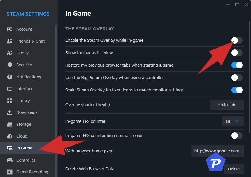 Disable Steam Overlay method 2 -2