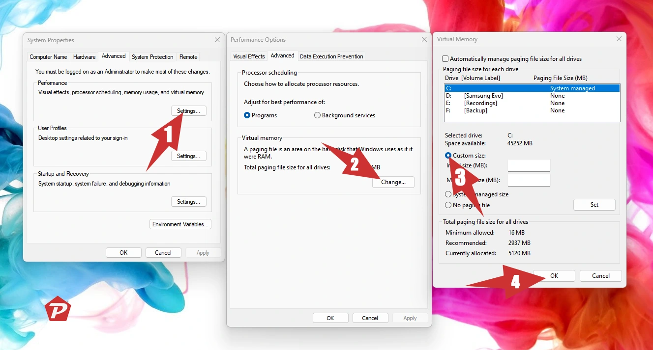 Increase Virtual Memory - Page File Size